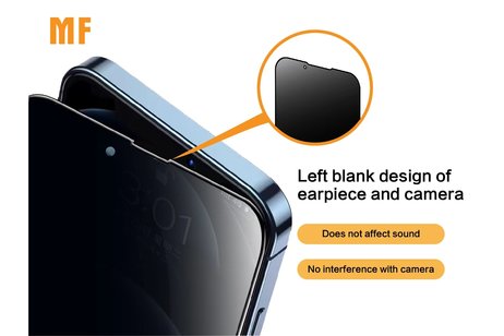Privacy Screenprotector - Beschermglas - Full Tempered Glass - Geschikt voor iPhone 6 Plus - 7 Plus - 8 Plus