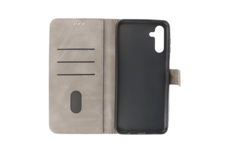 Zakelijke Book Case Telefoonhoesje - Portemonnee Hoesje - Geschikt voor de Samsung Galaxy A14 5G - Grijs