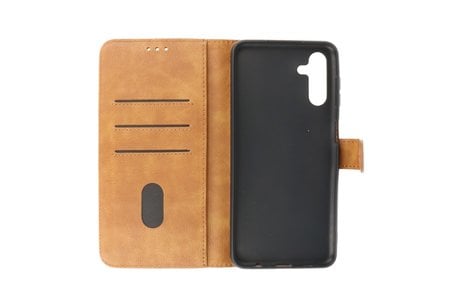 BAOHU Zakelijke Book Case Telefoonhoesje - Portemonnee Hoesje - Geschikt voor de Samsung Galaxy A14 5G - Bruin