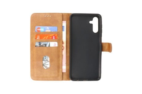 BAOHU Zakelijke Book Case Telefoonhoesje - Portemonnee Hoesje - Geschikt voor de Samsung Galaxy A14 5G - Bruin