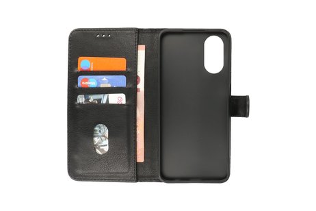 BAOHU Zakelijke Book Case Telefoonhoesje - Portemonnee Hoesje - Geschikt voor de Oppo A78 - Zwart