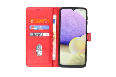 BAOHU Zakelijke Book Case Telefoonhoesje - Portemonnee Hoesje - Geschikt voor de Samsung Galaxy A24 4G - Rood