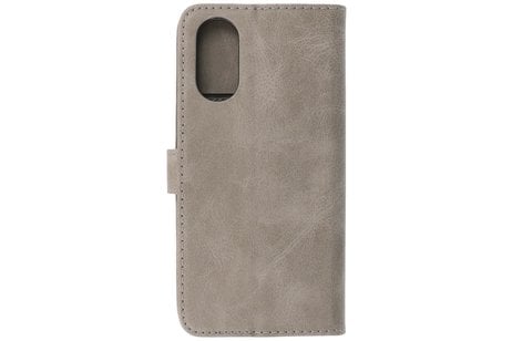 BAOHU Zakelijke Book Case Telefoonhoesje - Portemonnee Hoesje - Geschikt voor de Oppo A78 - Grijs