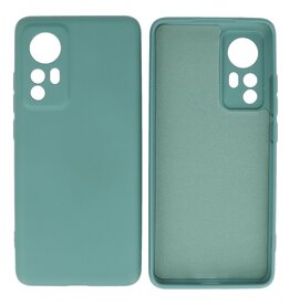 Xiaomi 12 Pro Hoesje Fashion Backcover Telefoonhoesje Donker Groen