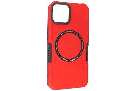 Hoesje Geschikt voor de iPhone 11 Pro Max - Schokbestendige Telefoonhoesje Geschikt voor MagSafe - Rood