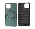 BAOHU Hoesje Geschikt voor de iPhone 11 Pro Max - Schokbestendige Telefoonhoesje Geschikt voor MagSafe - Donker Groen