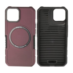 BAOHU Hoesje Geschikt voor de iPhone 11 Pro Max - Schokbestendige Telefoonhoesje Geschikt voor MagSafe - Bordeaux Rood