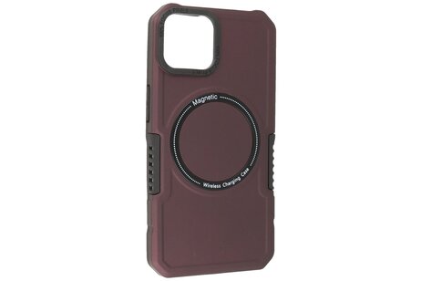 Hoesje Geschikt voor de iPhone 11 Pro Max - Schokbestendige Telefoonhoesje Geschikt voor MagSafe - Bordeaux Rood