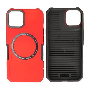 Hoesje Geschikt voor de iPhone 12 - 12 Pro - Schokbestendige Telefoonhoesje Geschikt voor MagSafe - Rood