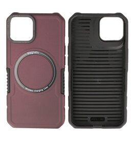 Schokbestendige Telefoonhoesje met MagSafe iPhone 12 - 12 Pro - Bordeaux Rood
