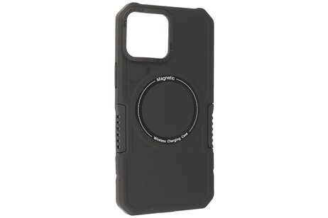 Hoesje Geschikt voor de iPhone 12 Pro Max - Schokbestendige Telefoonhoesje Geschikt voor MagSafe - Zwart