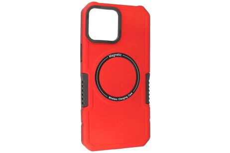BAOHU Hoesje Geschikt voor de iPhone 12 Pro Max - Schokbestendige Telefoonhoesje Geschikt voor MagSafe - Rood