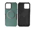 BAOHU Hoesje Geschikt voor de iPhone 12 Pro Max - Schokbestendige Telefoonhoesje Geschikt voor MagSafe - Donker Groen