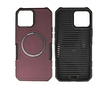BAOHU Hoesje Geschikt voor de iPhone 12 Pro Max - Schokbestendige Telefoonhoesje Geschikt voor MagSafe - Bordeaux Rood