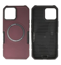 BAOHU Schokbestendige Telefoonhoesje met MagSafe iPhone 12 Pro Max - Bordeaux Rood