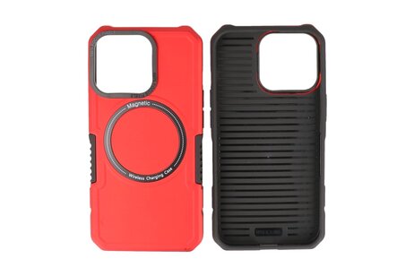 BAOHU Hoesje Geschikt voor de iPhone 13 Pro - Schokbestendige Telefoonhoesje Geschikt voor MagSafe - Rood