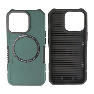 BAOHU Hoesje Geschikt voor de iPhone 13 Pro - Schokbestendige Telefoonhoesje Geschikt voor MagSafe - Donker Groen