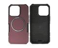 Hoesje Geschikt voor de iPhone 13 Pro - Schokbestendige Telefoonhoesje Geschikt voor MagSafe - Bordeaux Rood