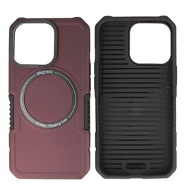 BAOHU Schokbestendige Telefoonhoesje met MagSafe iPhone 13 Pro - Bordeaux Rood