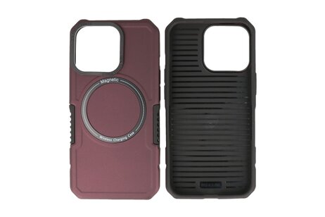 BAOHU Hoesje Geschikt voor de iPhone 13 Pro - Schokbestendige Telefoonhoesje Geschikt voor MagSafe - Bordeaux Rood