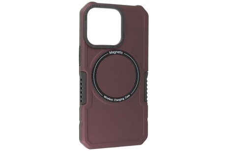 Hoesje Geschikt voor de iPhone 13 Pro - Schokbestendige Telefoonhoesje Geschikt voor MagSafe - Bordeaux Rood