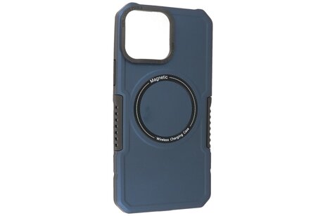 Hoesje Geschikt voor de iPhone 13 Pro Max - Schokbestendige Telefoonhoesje Geschikt voor MagSafe - Navy
