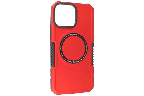 Hoesje Geschikt voor de iPhone 13 Pro Max - Schokbestendige Telefoonhoesje Geschikt voor MagSafe - Rood