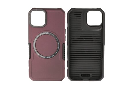 BAOHU Hoesje Geschikt voor de iPhone 14 - Schokbestendige Telefoonhoesje Geschikt voor MagSafe - Bordeaux Rood