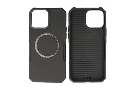 Hoesje Geschikt voor de iPhone 14 Pro - Schokbestendige Telefoonhoesje Geschikt voor MagSafe - Zwart