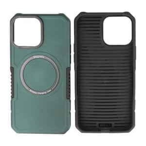 BAOHU Hoesje Geschikt voor de iPhone 14 Pro - Schokbestendige Telefoonhoesje Geschikt voor MagSafe - Donker Groen