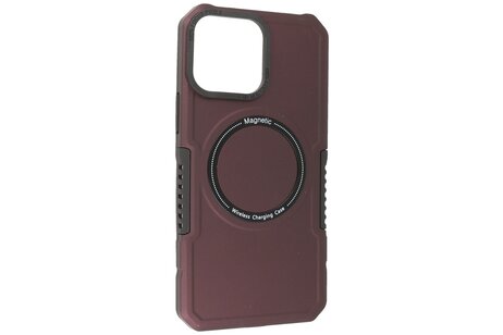 Hoesje Geschikt voor de iPhone 14 Pro - Schokbestendige Telefoonhoesje Geschikt voor MagSafe - Bordeaux Rood