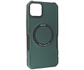 Hoesje Geschikt voor de iPhone 14 Plus - Schokbestendige Telefoonhoesje Geschikt voor MagSafe - Donker Groen