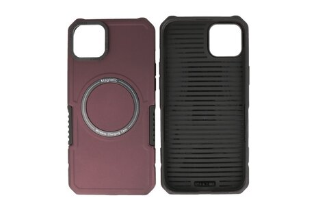 Hoesje Geschikt voor de iPhone 14 Plus - Schokbestendige Telefoonhoesje Geschikt voor MagSafe - Bordeaux Rood