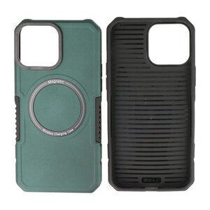 BAOHU Hoesje Geschikt voor de iPhone 14 Pro Max - Schokbestendige Telefoonhoesje Geschikt voor MagSafe - Donker Groen