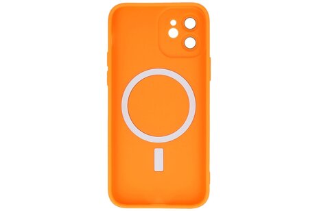 Hoesje Geschikt voor de iPhone 11 - Hoesje Geschikt voor MagSafe - Backcover met Camera Beschermer - Oranje