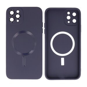 Hoesje Geschikt voor de iPhone 11 Pro - Hoesje Geschikt voor MagSafe - Backcover met Camera Beschermer - Nacht Paars