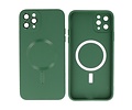 Hoesje Geschikt voor de iPhone 11 Pro - Hoesje Geschikt voor MagSafe - Backcover met Camera Beschermer - Donker Groen