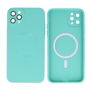 BAOHU Hoesje Geschikt voor de iPhone 11 Pro - Hoesje Geschikt voor MagSafe - Backcover met Camera Beschermer- Turquoise