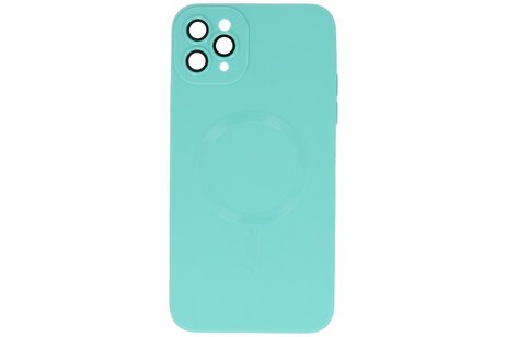 Hoesje Geschikt voor de iPhone 11 Pro - Hoesje Geschikt voor MagSafe - Backcover met Camera Beschermer- Turquoise
