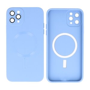 Hoesje Geschikt voor de iPhone 11 Pro Max - Hoesje Geschikt voor MagSafe - Backcover met Camera Beschermer - Blauw