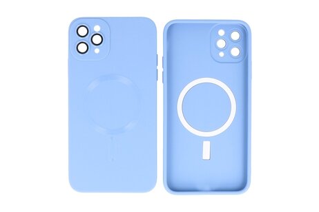 Hoesje Geschikt voor de iPhone 11 Pro Max - Hoesje Geschikt voor MagSafe - Backcover met Camera Beschermer - Blauw