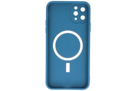 Hoesje Geschikt voor de iPhone 11 Pro Max - Hoesje Geschikt voor MagSafe - Backcover met Camera Beschermer - Navy