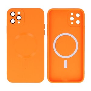 BAOHU Hoesje Geschikt voor de iPhone 11 Pro Max - Hoesje Geschikt voor MagSafe - Backcover met Camera Beschermer - Oranje