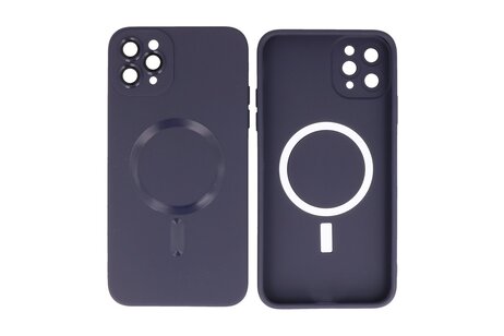 BAOHU Hoesje Geschikt voor de iPhone 11 Pro Max - Hoesje Geschikt voor MagSafe - Backcover met Camera Beschermer - Nacht Paars