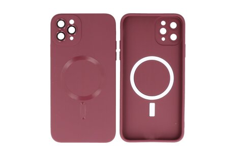 BAOHU Hoesje Geschikt voor de iPhone 11 Pro Max - Hoesje Geschikt voor MagSafe - Backcover met Camera Beschermer - Bruin