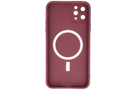 Hoesje Geschikt voor de iPhone 11 Pro Max - Hoesje Geschikt voor MagSafe - Backcover met Camera Beschermer - Bruin