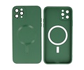 BAOHU Hoesje Geschikt voor de iPhone 11 Pro Max - Hoesje Geschikt voor MagSafe - Backcover met Camera Beschermer - Donker Groen