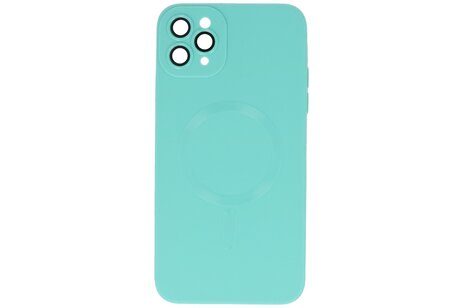 BAOHU Hoesje Geschikt voor de iPhone 11 Pro Max - Hoesje Geschikt voor MagSafe - Backcover met Camera Beschermer - Turquoise
