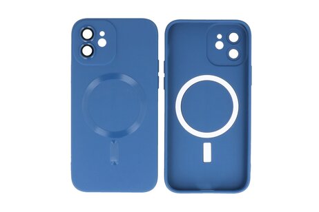 Hoesje Geschikt voor de iPhone 12 - Hoesje Geschikt voor MagSafe - Backcover met Camera Beschermer - Navy