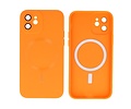BAOHU Hoesje Geschikt voor de iPhone 12 - Hoesje Geschikt voor MagSafe - Backcover met Camera Beschermer - Oranje